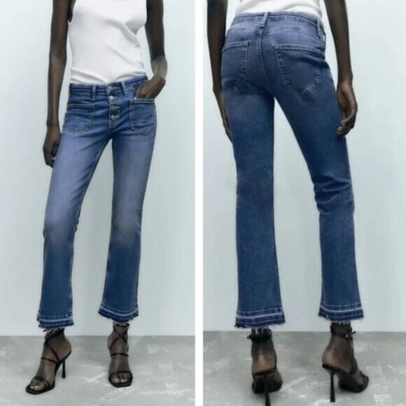 Zara Womens The Low Rise Bootcut Jean Size 0 Slim Fit - Picture 1 of 8